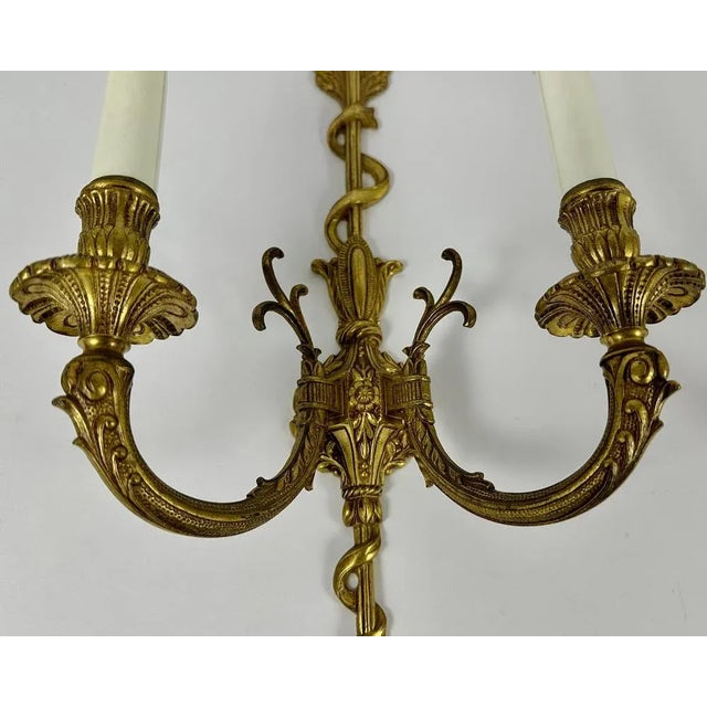 Vintage Bronze Wall Sconces, Set of 2 For Sale - Image 4 of 9
