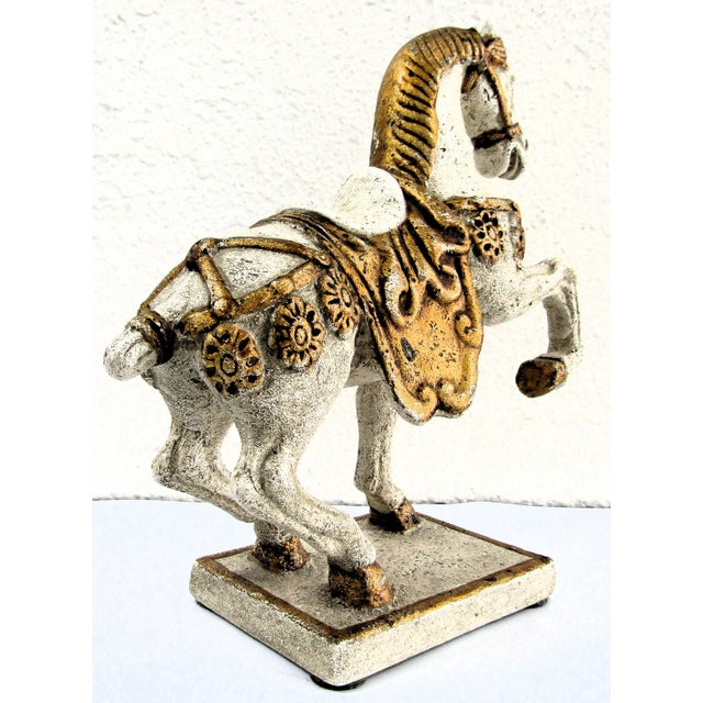 Italian Mid-Century Italian Painted Bronze Horse Figurine Sculpture Signed to Base For Sale - Image 3 of 12