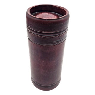 Vintage Japanese Turned Hardwood Tea Canister Lidded Vessel Mingei Style For Sale