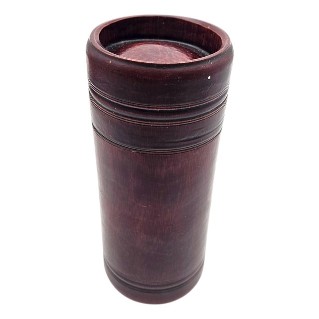 Vintage Japanese Turned Hardwood Tea Canister Lidded Vessel Mingei Style For Sale