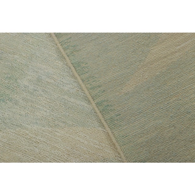 Textile Rug & Kilim’s Scandinavian Style Rug, Subtle Geometric Pattern in Cream and Blue For Sale - Image 7 of 8