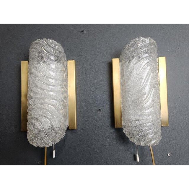 Brass and Glass Wall Lights by Fischer Leuchten, 1960s, Set of 2 For Sale - Image 8 of 15