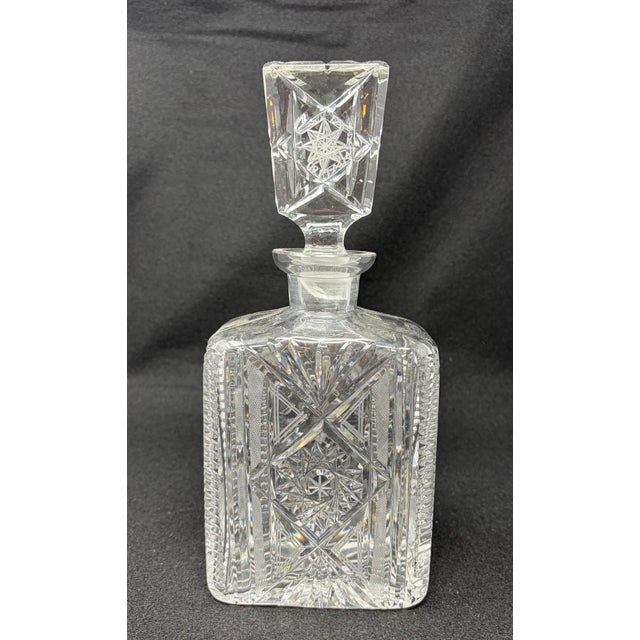 Victorian Vintage Cut Crystal Decanter For Sale - Image 3 of 9