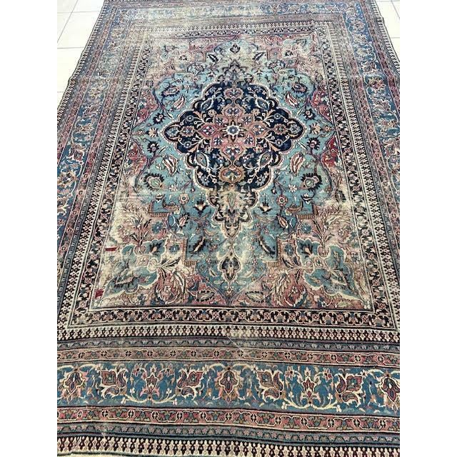 Persian Distressed Antique Persian Rug , 8'10" X 12'6 For Sale - Image 3 of 12