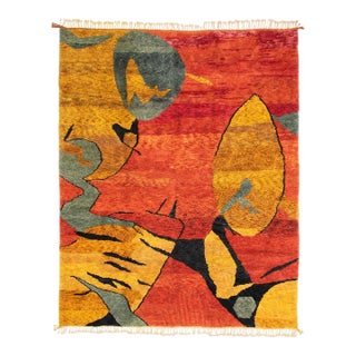 Oversize Hand-Knotted Moroccan Wool Rug | 12'11" X 10'1" | One of a Kind For Sale