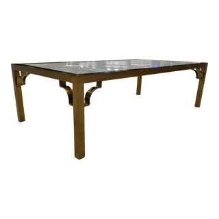 Mastercraft Chinese Chippendale Brass Coffee Table With Fretwork For Sale