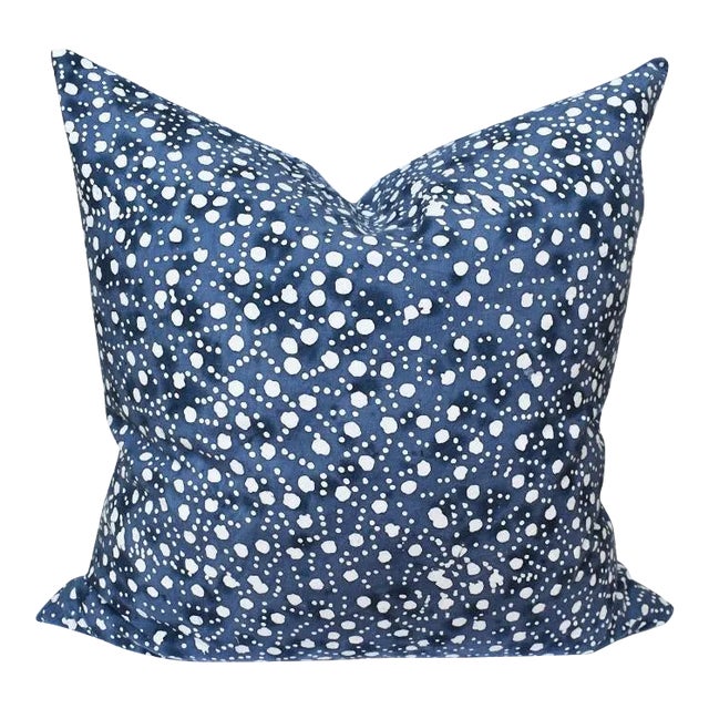 Blue and White Batik Double Side Down Fill Pillow For Sale