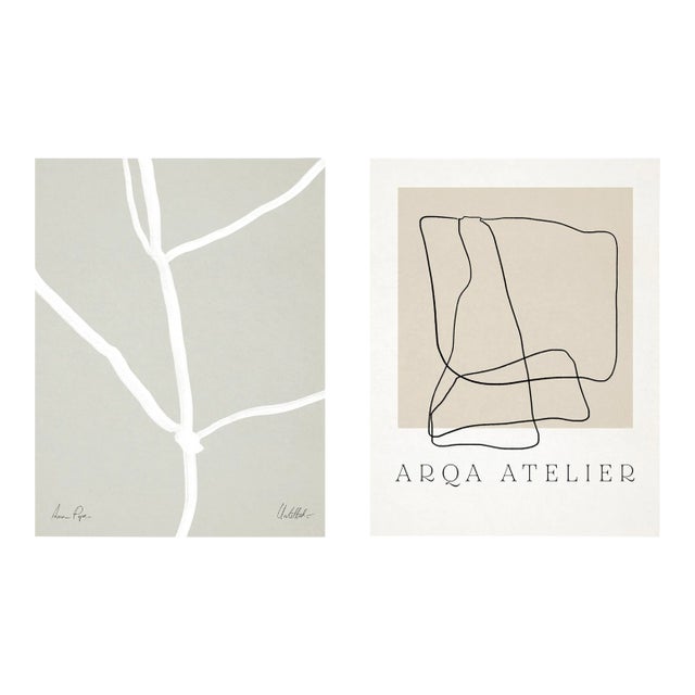 Contemporary Minimalist Abstract Giclee Prints - Set of Two For Sale