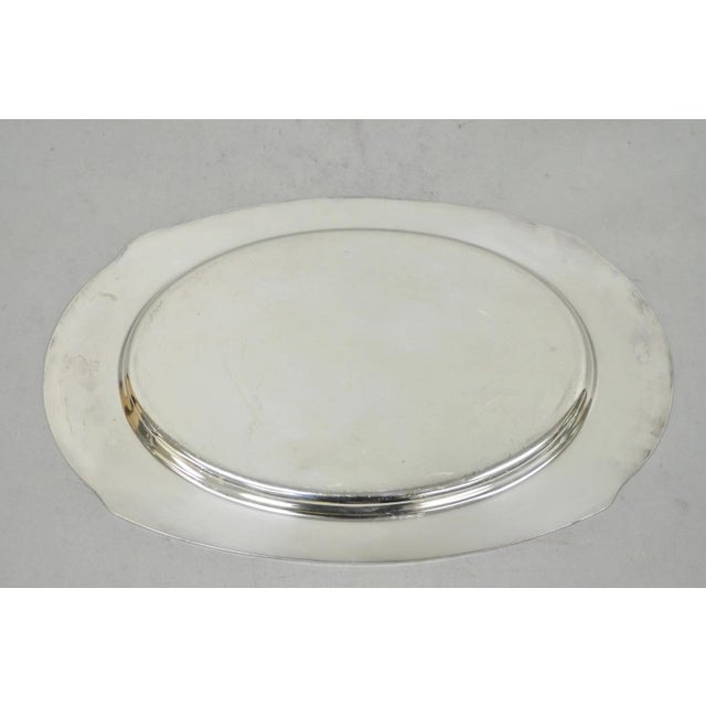 Silver Vintage Victorian Benedict Hammer Craft 302 Silver Plated Harvest Serving Tray For Sale - Image 8 of 11