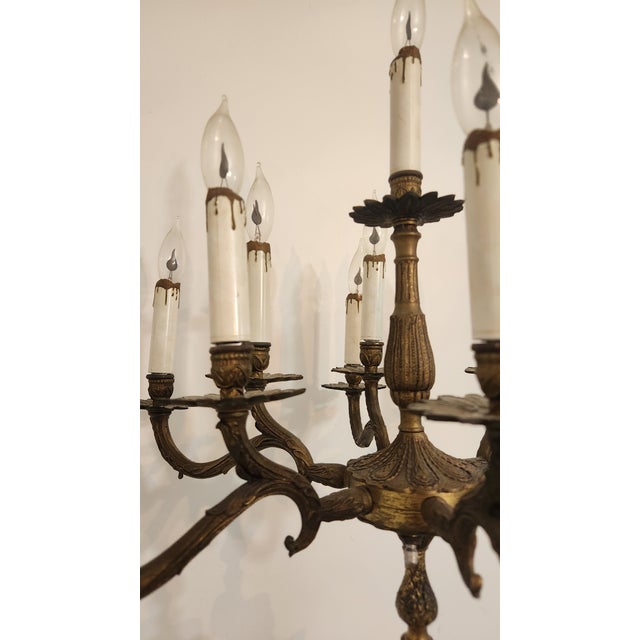 1960s Monumental Brass Figural Maiden 13-Light Candelabrum, Circa 1960s For Sale - Image 5 of 18