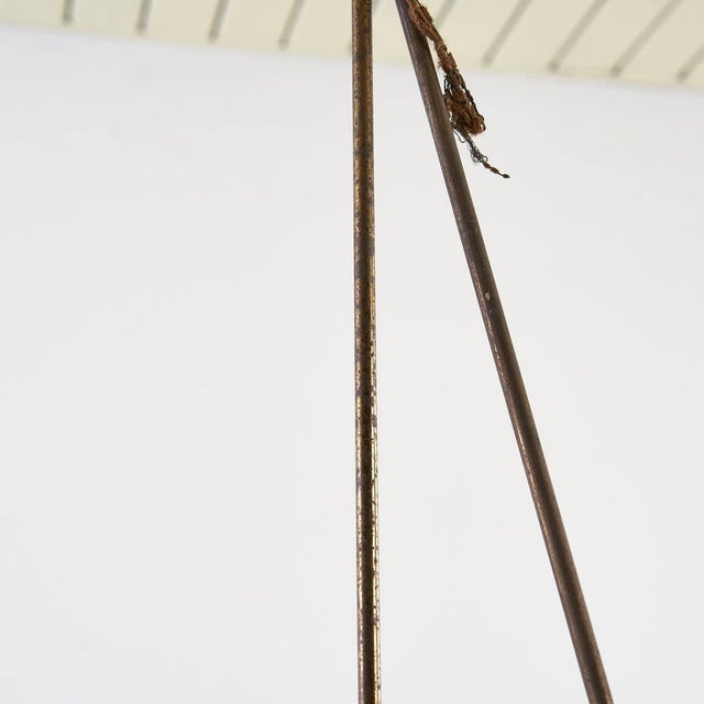 Three-Armed Wooden and Glass Chandelier, 1940s For Sale - Image 5 of 9