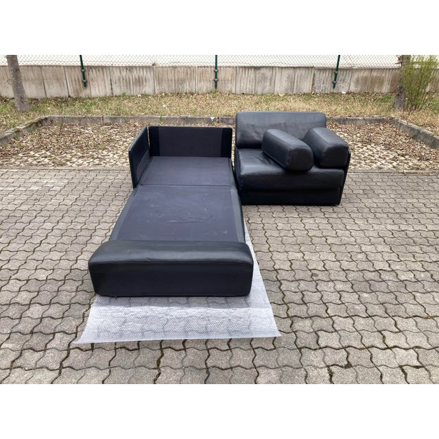 Wood DS 76 Leather Sofa from de Sede, Set of 2 For Sale - Image 7 of 15