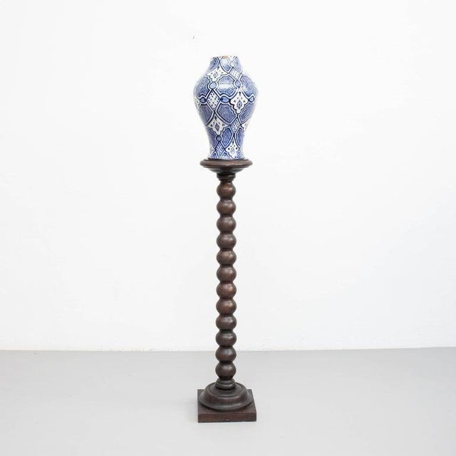 Mid-Century Modern Spanish Wooden Pedestal, 1950 For Sale - Image 11 of 18