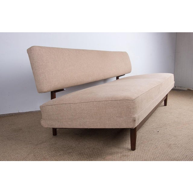 Beige Large Scandinavian Daybed in Teak and New Fabric, 1960s For Sale - Image 8 of 18