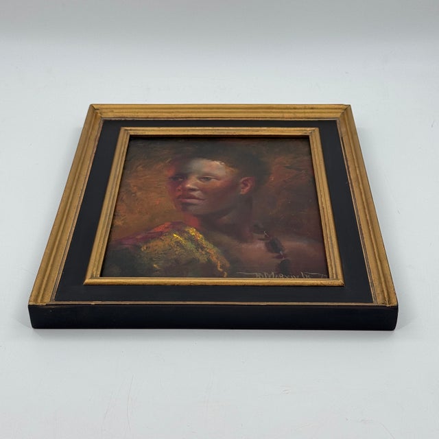 Portraiture Ronald L. Marvin Jr. Original Portrait Oil Painting on Board, Signed 1977 For Sale - Image 3 of 12
