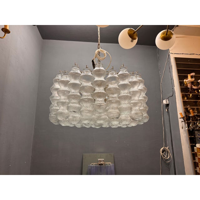 Large Eleven-Light Murano Bubble Glass Chandelier, 1980s For Sale - Image 4 of 9