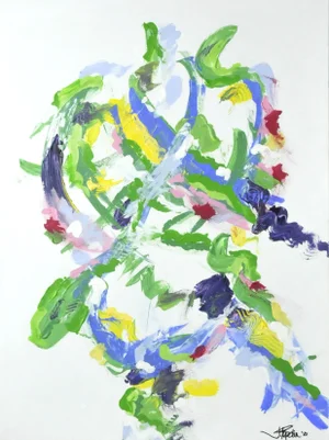 Spring Fling, Original Abstract Painting by J.Popolin