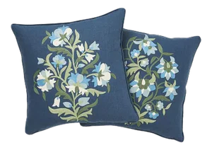 Schumacher Antalya Medallion 18" Pillow Set in Aegean - A Pair