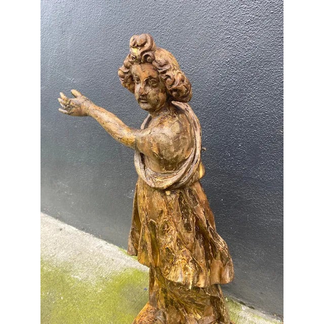 18th Century Italian Giltwood Figure For Sale - Image 11 of 13