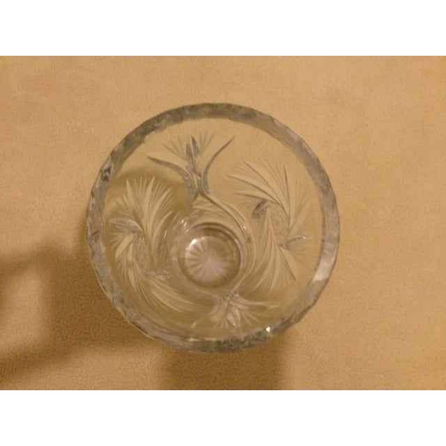 Glass Vintage Corset Vase Crystal Lead Cut Glass For Sale - Image 7 of 11