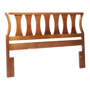 Young Manufacturing Mid Century Walnut Queen Headboard