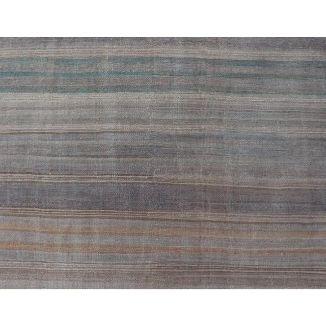 Mid 20th Century Vintage Turkish Kilim Gallery Runner in Soft Muted Tones 5'5"x12'5" For Sale - Image 5 of 10