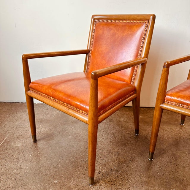 Mid-Century Modern Th Robsjohn-Gibbings Krug Arm Chairs - a Pair For Sale - Image 3 of 12