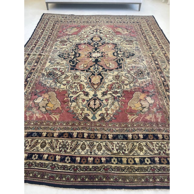 1880's Antique Persian Kerman Lavar Rug - 9.2 x 12.5 For Sale - Image 4 of 12