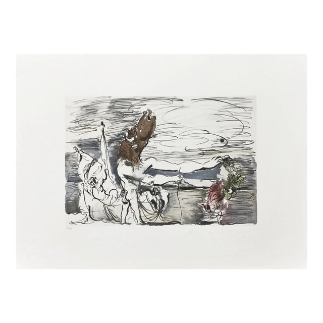 Minotaure Aveugle Conduit Par Une Petite Fille 1980s Pablo Picasso Estate Lithograph For Sale