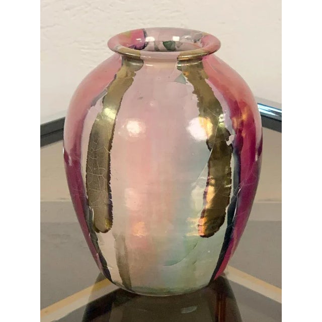Mid-Century Italian Polychrome Enameled Ceramic Vase by Claudio Pulli, 1970s For Sale - Image 9 of 11