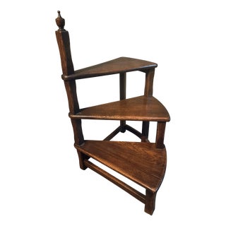 Mid-Century English Oak Library Step, 1960s For Sale