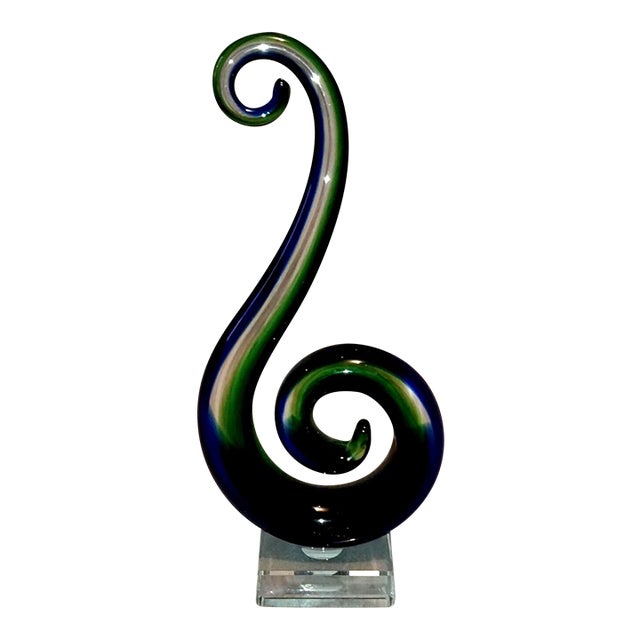 Vintage Murano Style Venetian Art Glass Abstract Sculpture Figurine For Sale