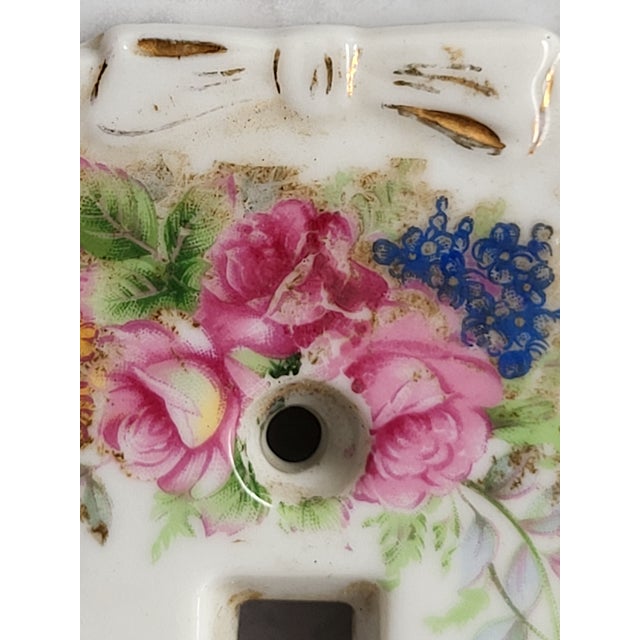 Victorian 1950’s Arnart Japan Hand Painted Porcelain Light Switch Covers For Sale - Image 3 of 11