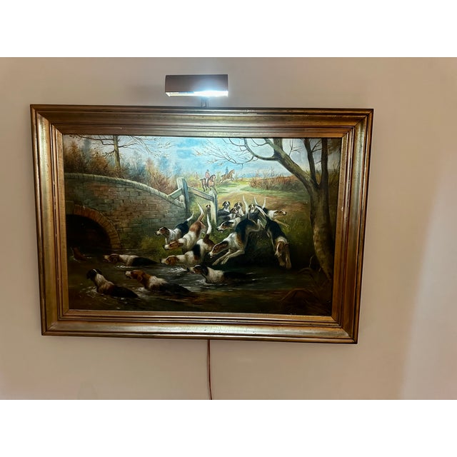 1900 - 1909 Original Painting of Hunt Scene by Listed Artist Arthur Alfred Davis For Sale - Image 5 of 6