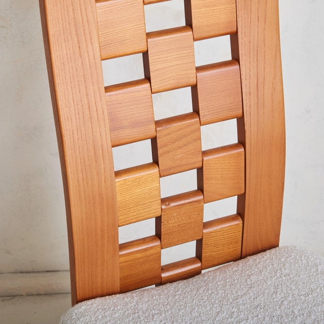 Mid-Century Modern Elm Dining Chair Attributed to Maison Regain, 1970s - 2 Available For Sale - Image 3 of 12