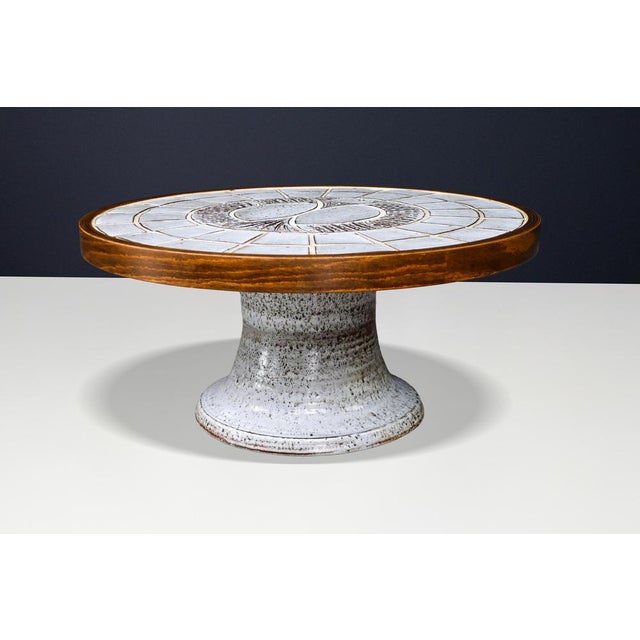 Ceramic Coffee Table with Sculptural Pedestal Base from Vallauris, 1960s For Sale - Image 10 of 15