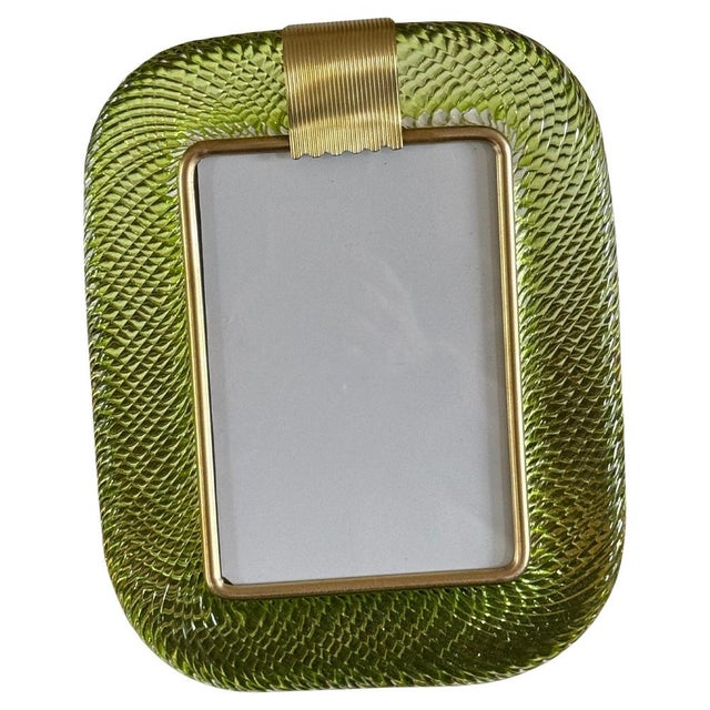 Yellow-Green Murano Glass Photo Frame, 2000s For Sale - Image 13 of 13