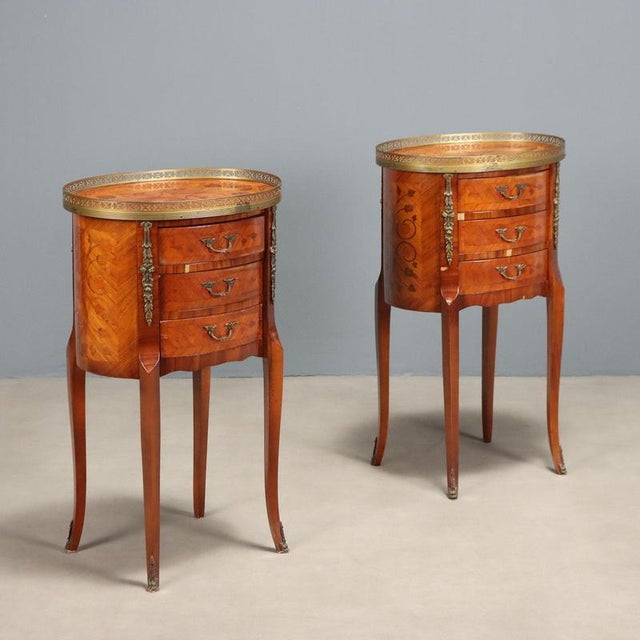 Napoleon III Oval Nightstands, Set of 2 For Sale - Image 11 of 11