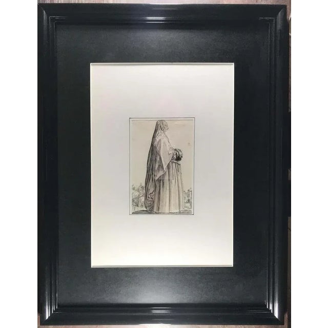 Jacques Callot, La Dame en deuil, Engraving, 17th Century For Sale - Image 4 of 5