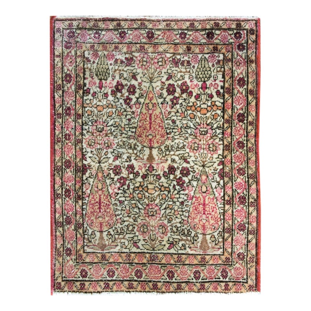 Early 20th Century Persian Lavar Kirman Rug For Sale