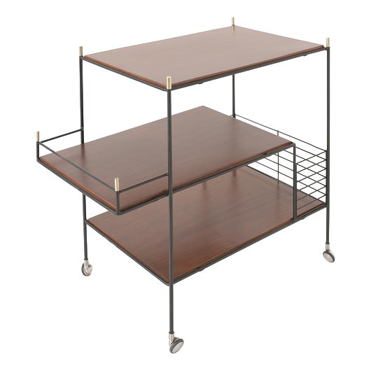 Bar Cart in Walnut, 1960s For Sale