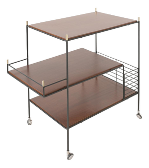 Bar Cart in Walnut, 1960s