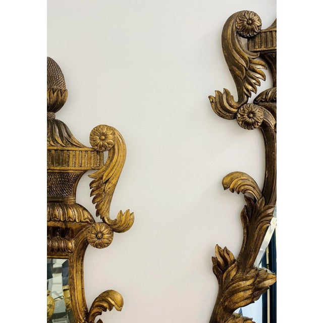 Pair of Giltwood Mirrors, Wall, Console or Pier Mirrors, Italian, 1960s For Sale In New York - Image 6 of 12