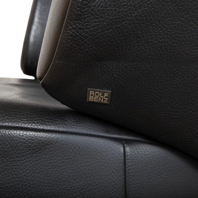 Set of Model 684 Lounge Chair and Ottoman in Black Leather from Rolf Benz For Sale - Image 12 of 17