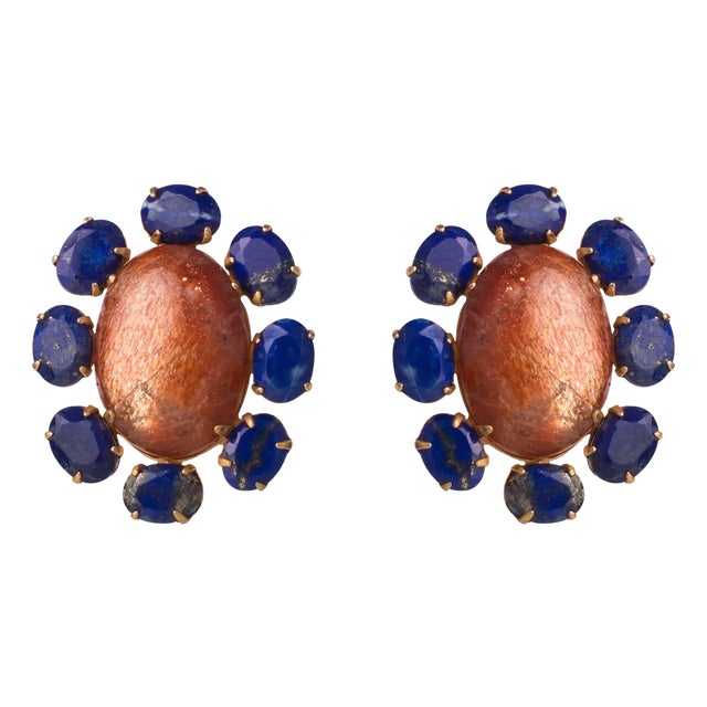 Allegra Large Studs, Orange, Pierced For Sale