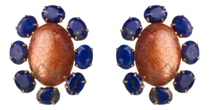 Allegra Large Studs, Orange, Pierced