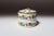 German Art Deco Ceramic and Brass Biscuit Tin With Geometric Motif For Sale - Image 4 of 18