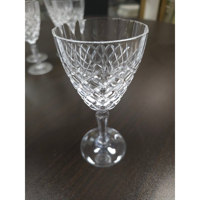 Elegant set of crystal wine goblets, perfect for an elevated table setting, set of 7, made in France.