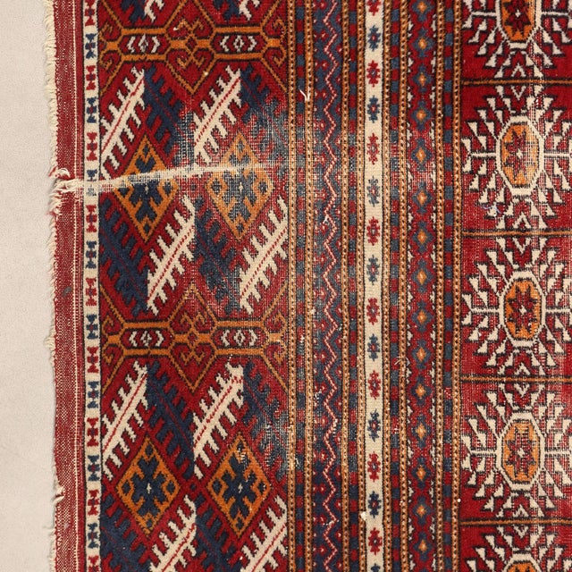 Vintage Handmade Bukhara Rug For Sale - Image 6 of 8