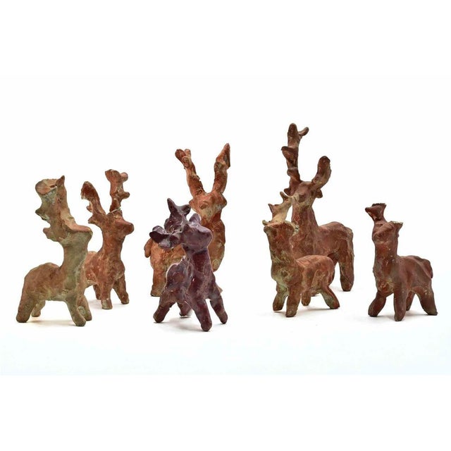 Terracotta Deer Sculptures from Sirio Pellegrini, 1960s, Set of 7 For Sale - Image 6 of 6